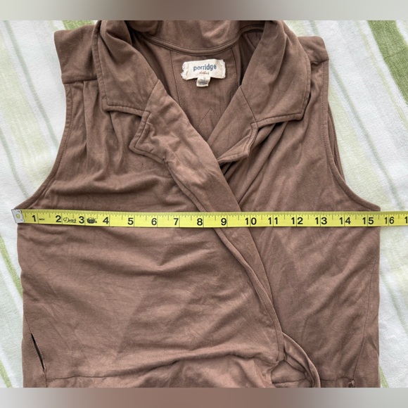 Anthropologie Porridge Sleeveless Taupe Wrap Dress - Picture 11 of 11